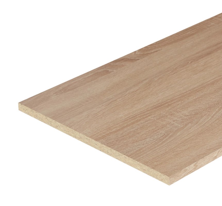 Laminated chipboard furniture board 2700x300x16 mm light oak